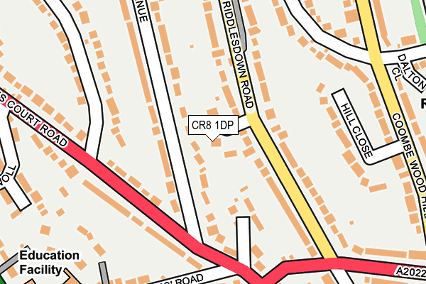 CR8 1DP map - OS OpenMap – Local (Ordnance Survey)