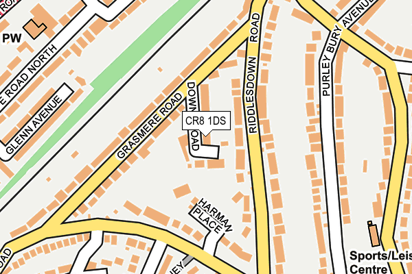 CR8 1DS map - OS OpenMap – Local (Ordnance Survey)