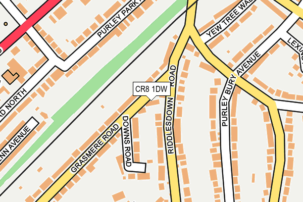 CR8 1DW map - OS OpenMap – Local (Ordnance Survey)