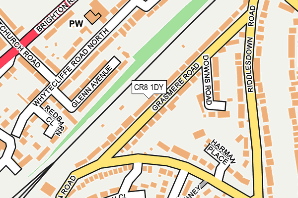 CR8 1DY map - OS OpenMap – Local (Ordnance Survey)