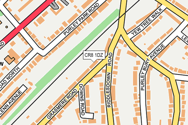 CR8 1DZ map - OS OpenMap – Local (Ordnance Survey)