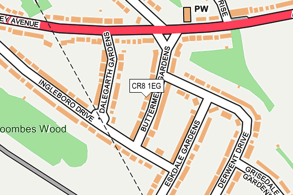 CR8 1EG map - OS OpenMap – Local (Ordnance Survey)