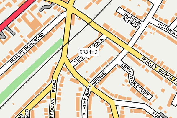 CR8 1HD map - OS OpenMap – Local (Ordnance Survey)