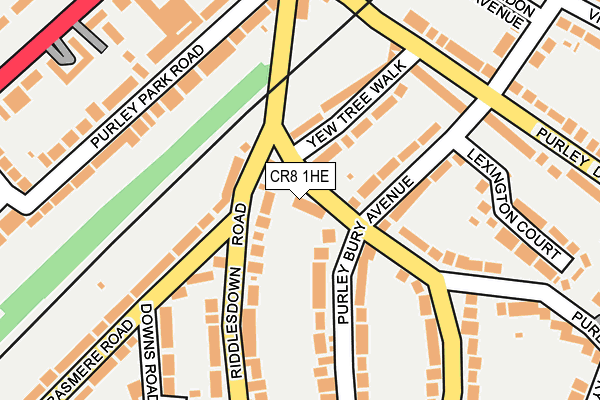 CR8 1HE map - OS OpenMap – Local (Ordnance Survey)