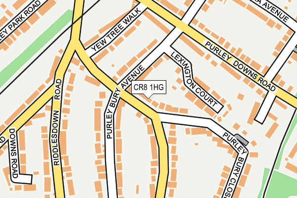 CR8 1HG map - OS OpenMap – Local (Ordnance Survey)