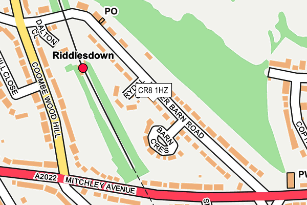 CR8 1HZ map - OS OpenMap – Local (Ordnance Survey)