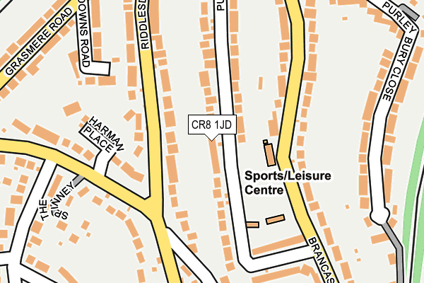 CR8 1JD map - OS OpenMap – Local (Ordnance Survey)