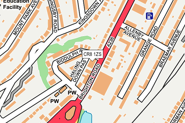 CR8 1ZS map - OS OpenMap – Local (Ordnance Survey)