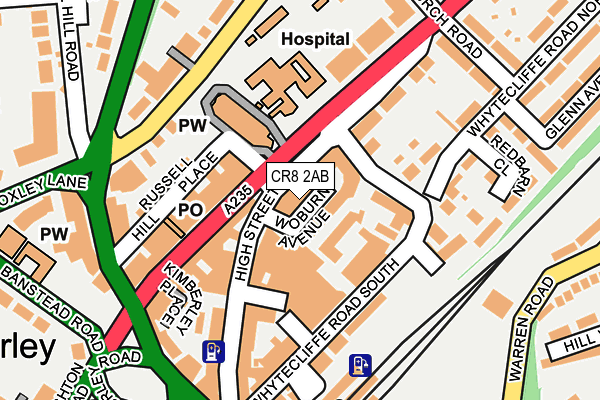 CR8 2AB map - OS OpenMap – Local (Ordnance Survey)