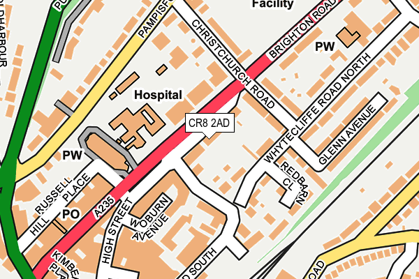 CR8 2AD map - OS OpenMap – Local (Ordnance Survey)