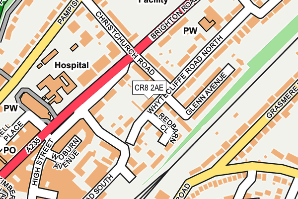 CR8 2AE map - OS OpenMap – Local (Ordnance Survey)