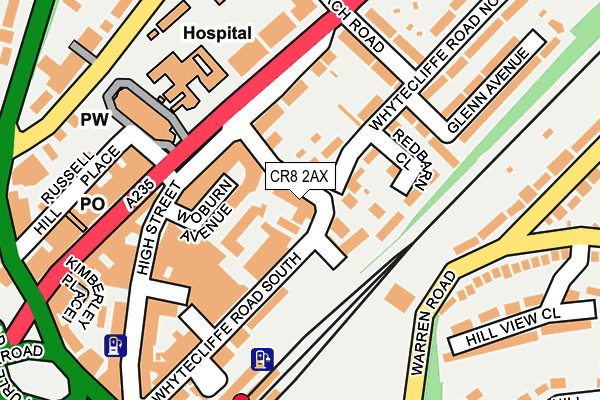 CR8 2AX map - OS OpenMap – Local (Ordnance Survey)