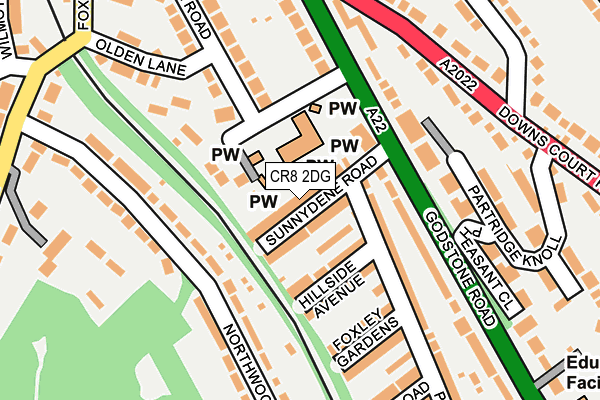 CR8 2DG map - OS OpenMap – Local (Ordnance Survey)