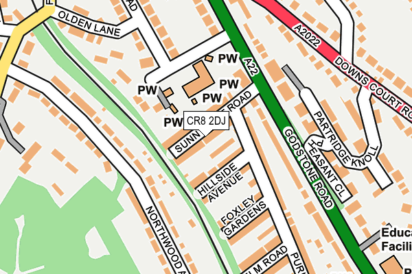 CR8 2DJ map - OS OpenMap – Local (Ordnance Survey)