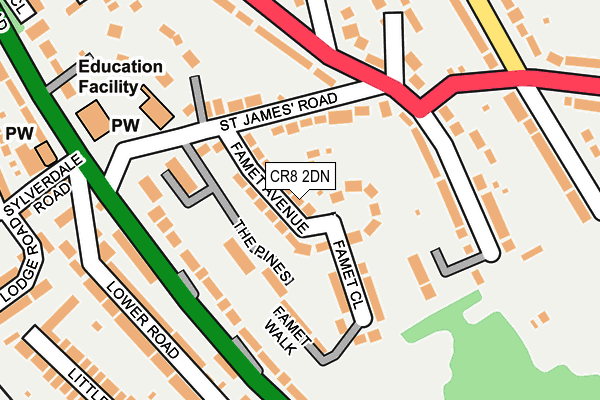 CR8 2DN map - OS OpenMap – Local (Ordnance Survey)