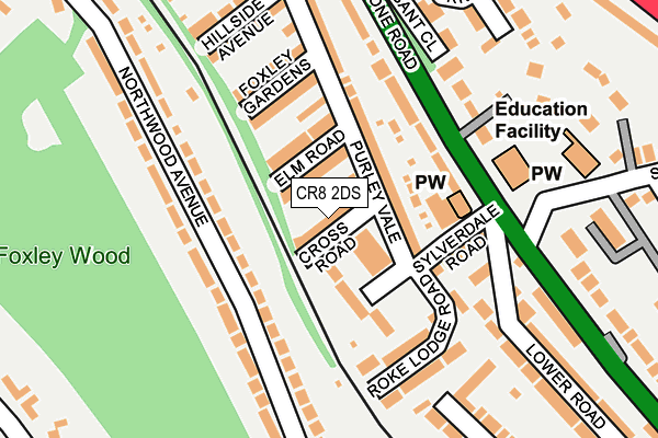 CR8 2DS map - OS OpenMap – Local (Ordnance Survey)