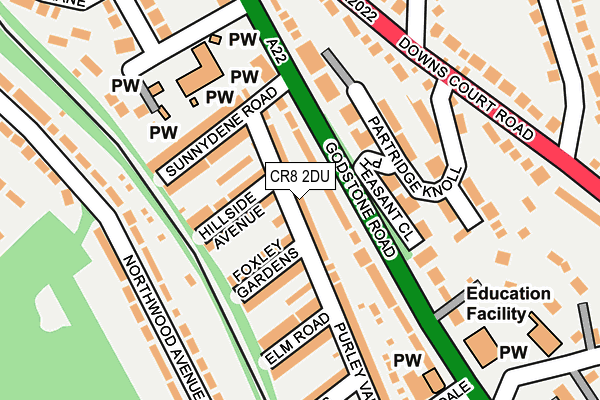 CR8 2DU map - OS OpenMap – Local (Ordnance Survey)