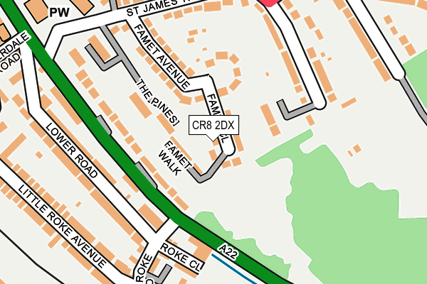 CR8 2DX map - OS OpenMap – Local (Ordnance Survey)