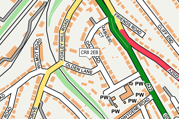 CR8 2EB map - OS OpenMap – Local (Ordnance Survey)