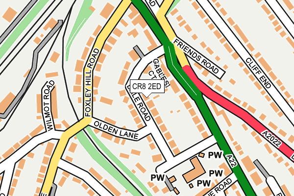 CR8 2ED map - OS OpenMap – Local (Ordnance Survey)