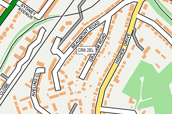 CR8 2EL map - OS OpenMap – Local (Ordnance Survey)
