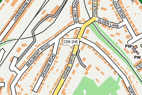 CR8 2HE map - OS OpenMap – Local (Ordnance Survey)