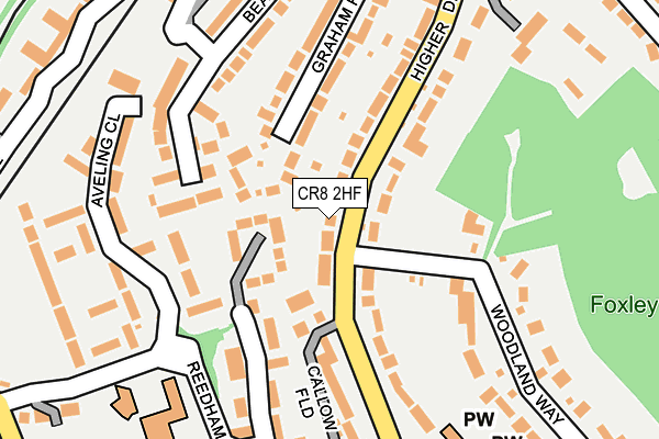 CR8 2HF map - OS OpenMap – Local (Ordnance Survey)
