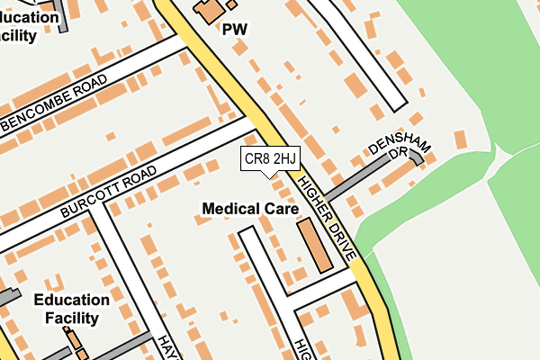CR8 2HJ map - OS OpenMap – Local (Ordnance Survey)