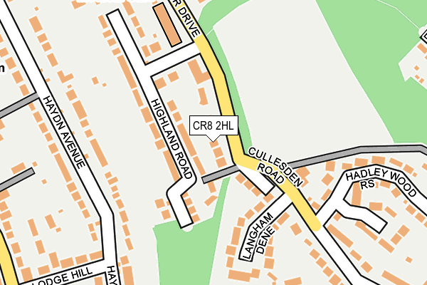 CR8 2HL map - OS OpenMap – Local (Ordnance Survey)