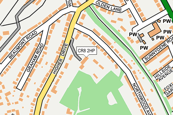 CR8 2HP map - OS OpenMap – Local (Ordnance Survey)