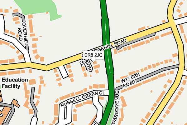 CR8 2JQ map - OS OpenMap – Local (Ordnance Survey)