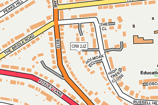 CR8 2JZ map - OS OpenMap – Local (Ordnance Survey)