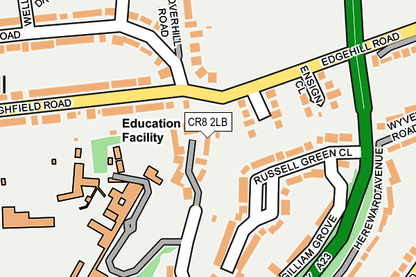 CR8 2LB map - OS OpenMap – Local (Ordnance Survey)