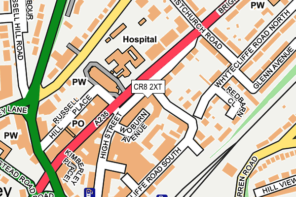 CR8 2XT map - OS OpenMap – Local (Ordnance Survey)