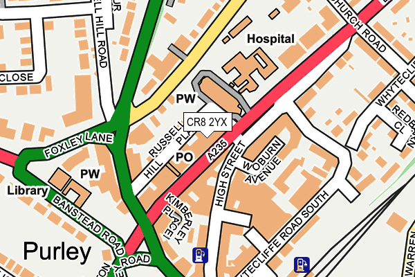 CR8 2YX map - OS OpenMap – Local (Ordnance Survey)