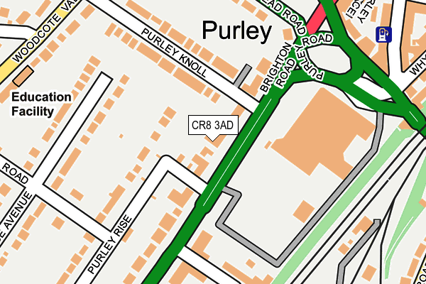 CR8 3AD map - OS OpenMap – Local (Ordnance Survey)