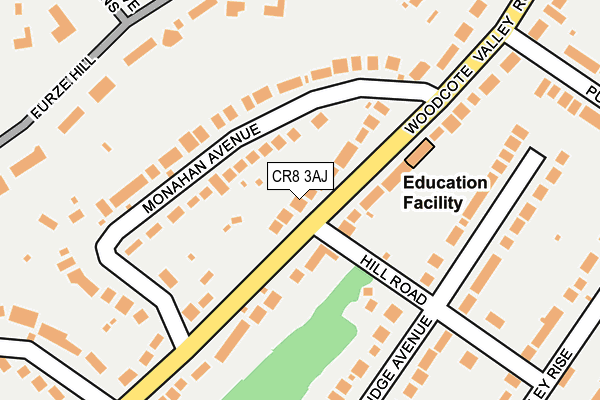 CR8 3AJ map - OS OpenMap – Local (Ordnance Survey)