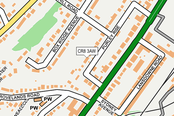 CR8 3AW map - OS OpenMap – Local (Ordnance Survey)