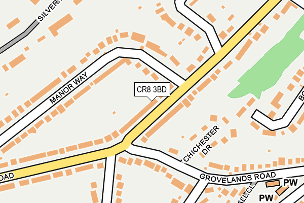 CR8 3BD map - OS OpenMap – Local (Ordnance Survey)