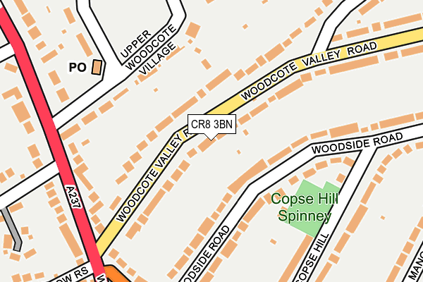 CR8 3BN map - OS OpenMap – Local (Ordnance Survey)