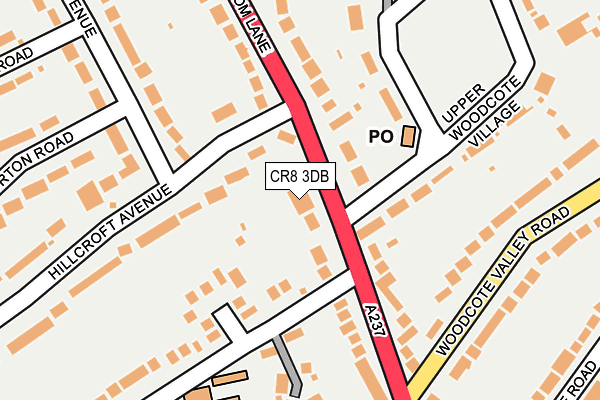 CR8 3DB map - OS OpenMap – Local (Ordnance Survey)