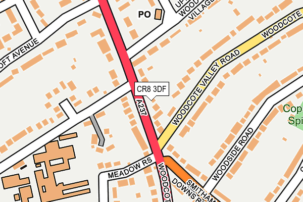 CR8 3DF map - OS OpenMap – Local (Ordnance Survey)