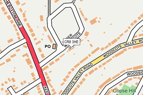 CR8 3HE map - OS OpenMap – Local (Ordnance Survey)