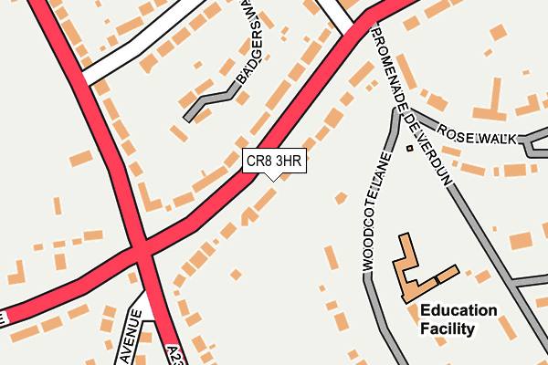 CR8 3HR map - OS OpenMap – Local (Ordnance Survey)