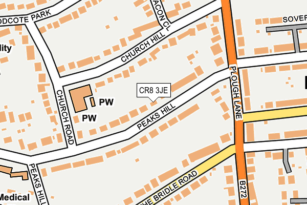 CR8 3JE map - OS OpenMap – Local (Ordnance Survey)