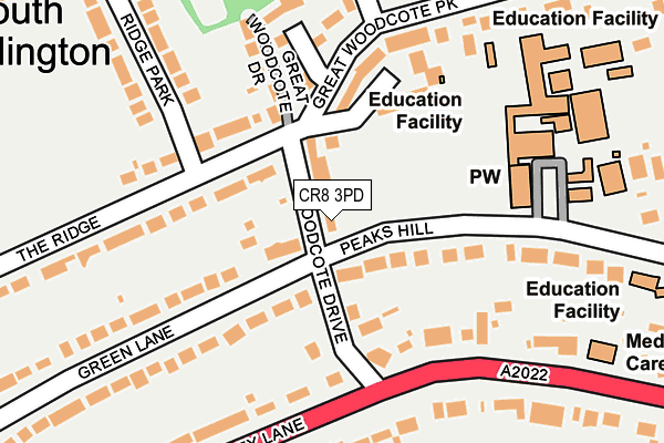 CR8 3PD map - OS OpenMap – Local (Ordnance Survey)