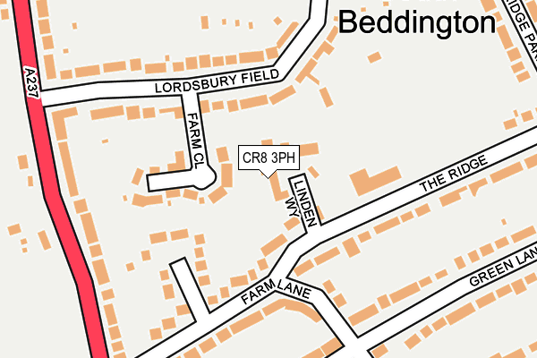 CR8 3PH map - OS OpenMap – Local (Ordnance Survey)