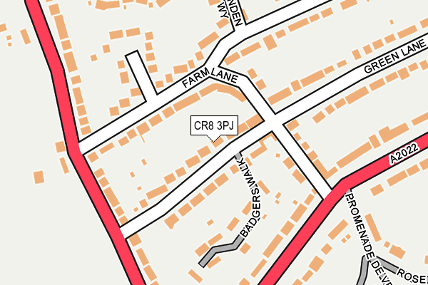 CR8 3PJ map - OS OpenMap – Local (Ordnance Survey)