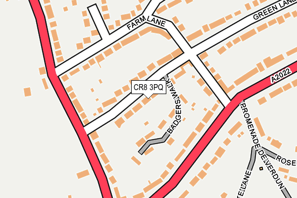 CR8 3PQ map - OS OpenMap – Local (Ordnance Survey)