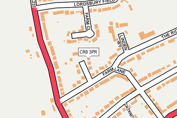 CR8 3PR map - OS OpenMap – Local (Ordnance Survey)